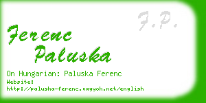 ferenc paluska business card